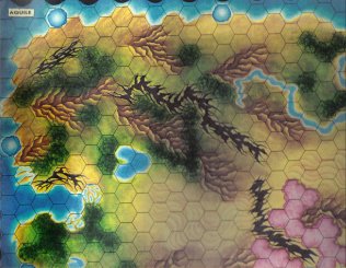 Warangel Accessory - Hexed Map of 1st Generation - Eagles {Aquile} (West USA) by Angelo Porazzi Games